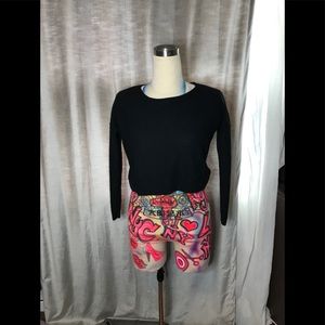 Cropped Black Long Sleeve Sweater